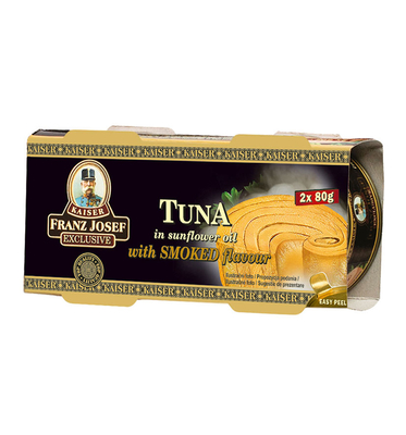 Tuna steak in sunflower oil with smoked flavour 2x80g